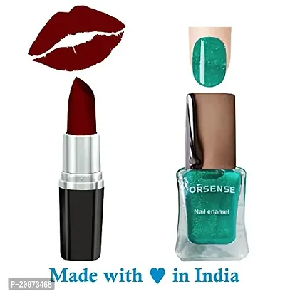 Orsense Matte Lip Color And Nail Polish, Lipcolor And Nail polish for Women, multicolor Lipstick best for all skin type, Enrich Lipstick Nude, Red, Maroon, Pink, Regular Lipstick and Nail Polish-thumb2