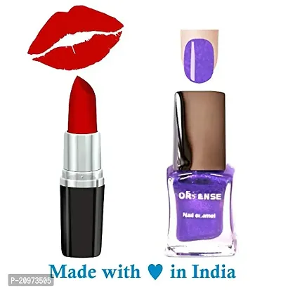 Orsense Matte Lip Color And Nail Polish, Lipcolor And Nail polish for Women, multicolor Lipstick best for all skin type, Enrich Lipstick Nude, Red, Maroon, Pink, Regular Lipstick and Nail Polish-thumb2