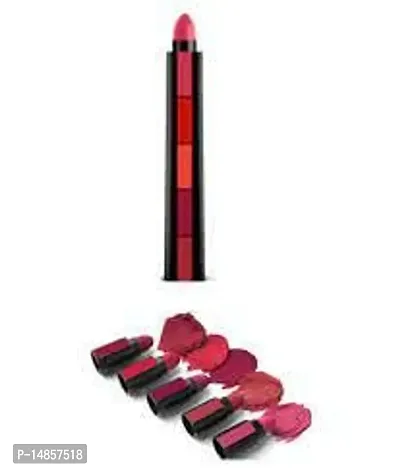 5 in1 Creamy Lipsticks and Liquid Matted Mini Lipsticks 4 Piece Red Edition, 2.5 ml Each - (Pack of 5)-thumb3