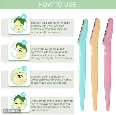 Eyebrow Painless Facial Hair Remover Razor for Face, Women and Men (Multicolour)-thumb3