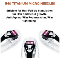 Derma Roller with 540 Titanium Alloy Micro Needles 0.5 mm | Suitable for Beard Also | Reduces Hair Fall | Stimulates Hair Follicles | Easy to use | Safe  Effective-thumb2