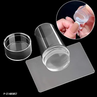Nail Art Stamper Clear Silicone Stamping Jelly with Acrylic for French Nail  (Transparent)