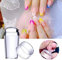 Nail Art Stamper Clear Silicone Stamping Jelly with Acrylic for French Nail  (Transparent)-thumb1