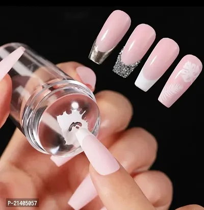 Nail Art Stamper Clear Silicone Stamping Jelly with Acrylic for French Nail  (Transparent)-thumb4