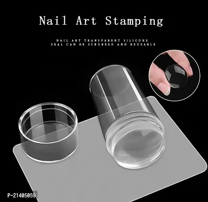 Soft Silicone Jelly Nail Stamper Tool Nail Art Stamper Kit for French Nail  (TRANSPARENT)-thumb0