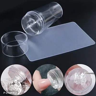 Soft Silicone Jelly Nail Stamper Tool Nail Art Stamper Kit for French Nail  (TRANSPARENT)-thumb2