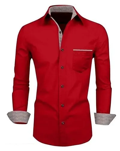 Reliable Blend Solid Long Sleeves Casual Shirts For Men