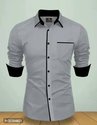 Stylish Cotton Solid Casual Shirt for Men-thumb0