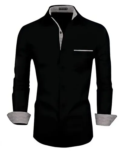 Classic Solid Slim Fit Casual Shirt for Men