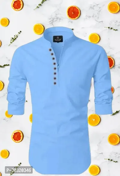 Stylish Cotton Solid Kurta for Men-thumb0