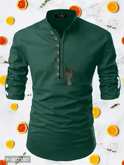 Stylish Cotton Solid Kurta for Men-thumb0