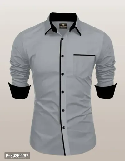 Stylish Cotton Solid Casual Shirt for Men-thumb0