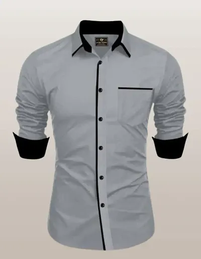 Reliable Blend Solid Long Sleeves Casual Shirts For Men