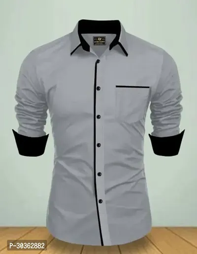 Stylish Cotton Solid Casual Shirt for Men-thumb0