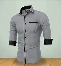 Stylish Cotton Solid Casual Shirt for Men-thumb1