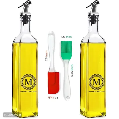 Oil Dispenser Bottle ,Oil-Vinegar Bottle,for Kitchen Combo (500ml QTY-2 ) Oil Brush  Spatula-1