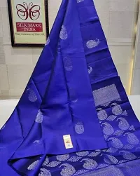 Beautiful Blue Art Silk Zari Saree with Blouse Piece For Women-thumb4