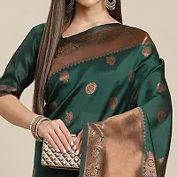 Beautiful Green Art Silk Zari Saree with Blouse Piece For Women-thumb1