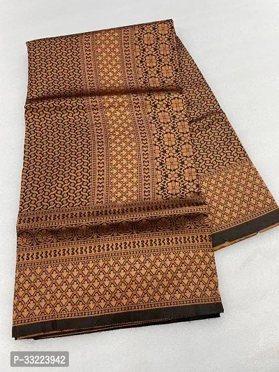 Beautiful Brown Art Silk Zari Saree with Blouse Piece For Women-thumb5