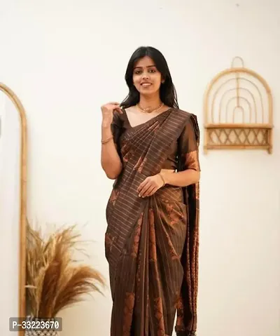 Beautiful Coffee Art Silk Zari Saree with Blouse Piece For Women-thumb3