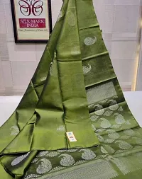 Beautiful Green Art Silk Zari Saree with Blouse Piece For Women-thumb4