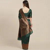 Beautiful Green Art Silk Zari Saree with Blouse Piece For Women-thumb2