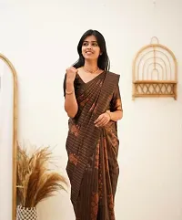 Beautiful Coffee Art Silk Zari Saree with Blouse Piece For Women-thumb1