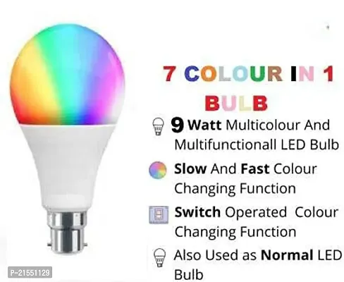 7 in 1 Multicolour LED Bulb auto and Manual change pack of 4-thumb2