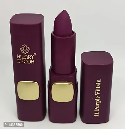 Hilary Rhoda Gorgeous Matte Colour Lipstick, Waterproof and Long-lasting lipstick fo 18hrs for Women  Girls(Purple Villain)-thumb2