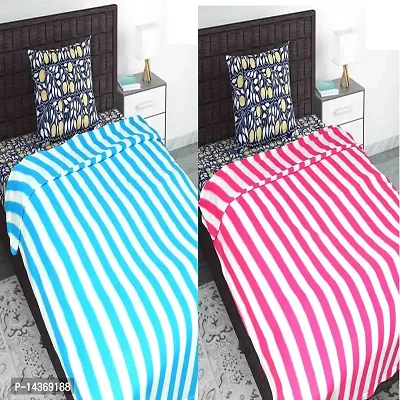 Buy EVOLIFE Soft Striped Polar Fleece Heavy Single Bed Woolen