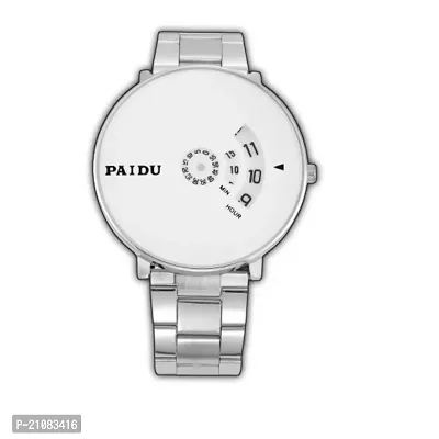 White Dial Silver Chain Stylish Men's watch