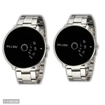Combo of 2 Black Dial Stylish Men's Watches