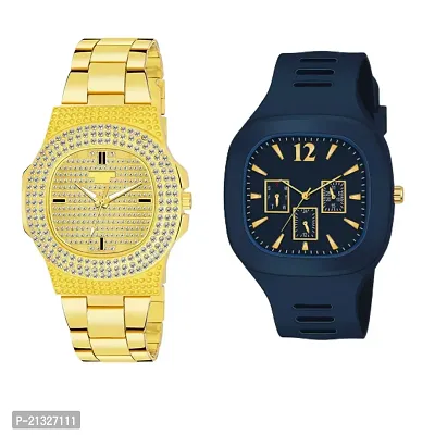 Stylish Golden Diamond  Blue Miller Watches pack of 2