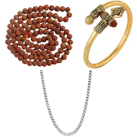 Rudraksha Mala, Mahakal Kada Chain Pack of 3