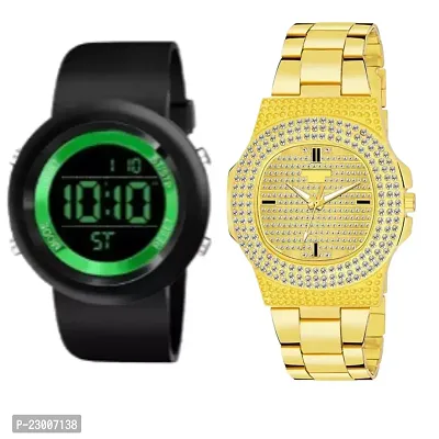 Classy Analog  Digital Watches for Unisex, Pack of 2