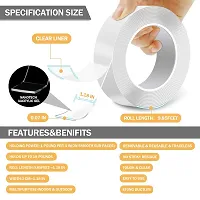 Crowd Clicksreg; Double Sided Adhesive Silicone Tape Grip Tape Transparent Adhesive Heavy Duty Heat Resistant Multi-Functional Removable Sticky No Trace Anti-Slip Gel, Nano Tape-thumb3