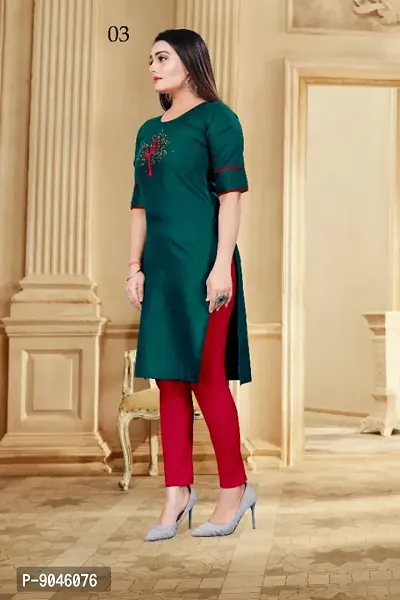 Beautiful Cotton Slub Stitched Kurta for Women-thumb3