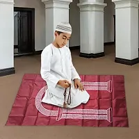 FHS?Muslim Prayer Rug Prayer Mat Worship Rugs Prayer Blanket for Kids Men Red-thumb1