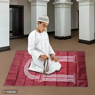 FHS?Muslim Prayer Rug Prayer Mat Worship Rugs Prayer Blanket for Kids Men Red-thumb2