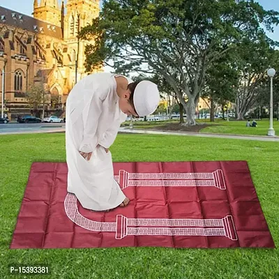 FHS?Muslim Prayer Rug Prayer Mat Worship Rugs Prayer Blanket for Kids Men Red-thumb4