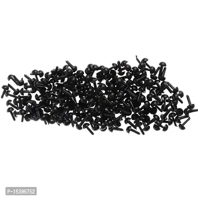 FHS?200 Pieces Black Plastic Safety Eyes for Teddy Bear Doll Animal Toys 6MM