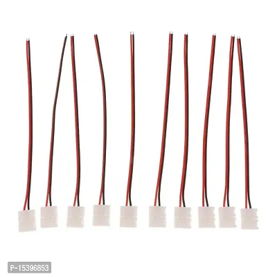 FHS 10PCS PTB Solderless LED Strip Connector Clip to Cable for 3528 Single Color LED Strip Lights-thumb5