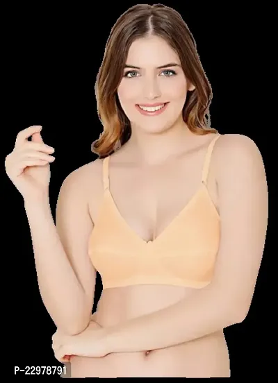 Stylish Beige Polycotton Solid Bras For Women-thumb0