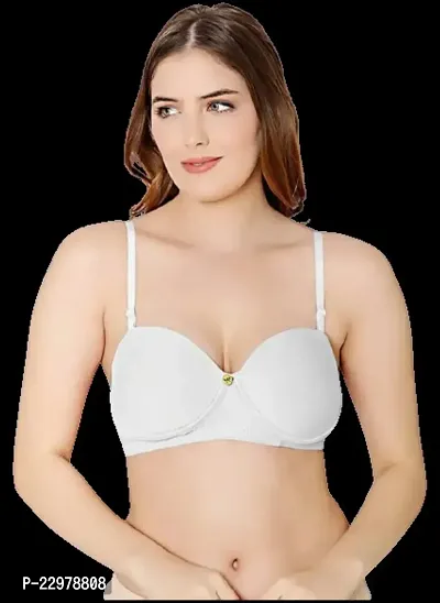 Stylish White Polycotton Solid Bras For Women