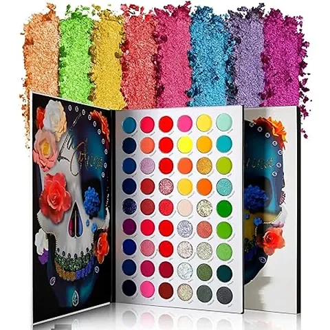 Professional 54 Color Board Eye Shadow Bright Neon Glitter Makeup Pallet