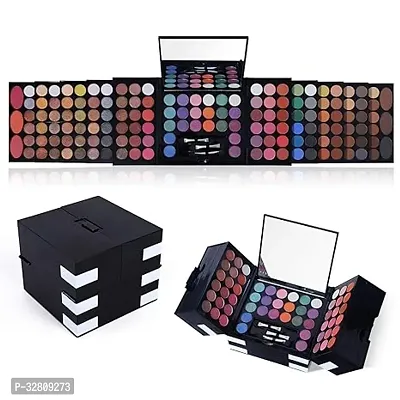 All In One Makeup Kit 142 Ultimate Colors Matte Shimmer Eyeshadow Palette Colorful Gifts For Women 3 blush 3 Sponge3 Eyebrow Powder Professional Cosmetics Fashion Women Makeup Case Full Make U