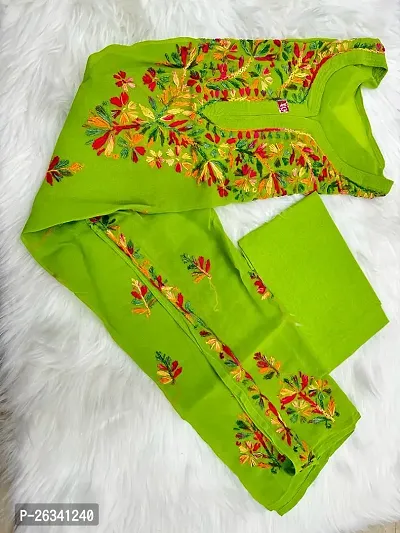 Beautiful Green Georgette Stitched Kurta For Women