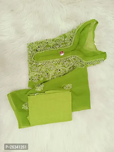Beautiful Green Chiffon Stitched Kurta For Women