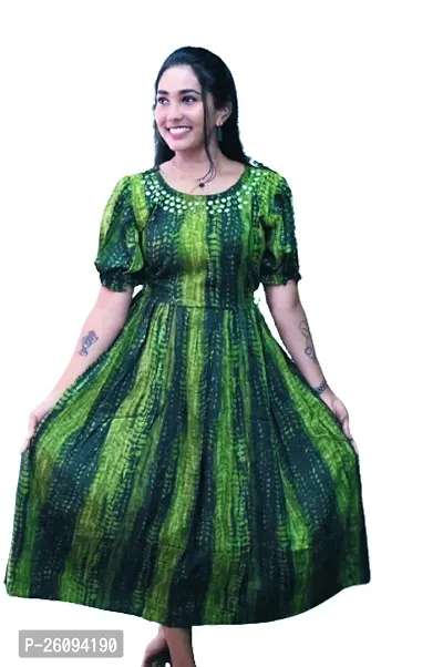 Elegant Green Self Design Cotton Kurta For Women