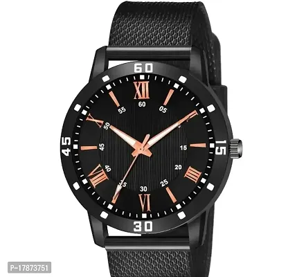 Stylish Black Analog Watch For Men-thumb0